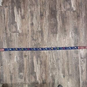 Elegant Blue and Brown Size 42 Men's Fishing Belt with Colorful Bait Accents